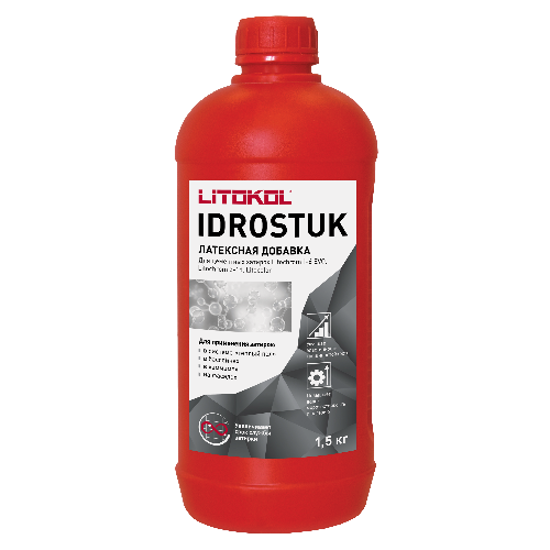 Латексная добавка для затирки IDROSTUK-M, LITOKOL, флакон, 1,5 кг